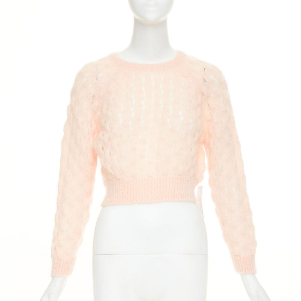 Simone Rocha mohair blend bubble knit cropped sweater
